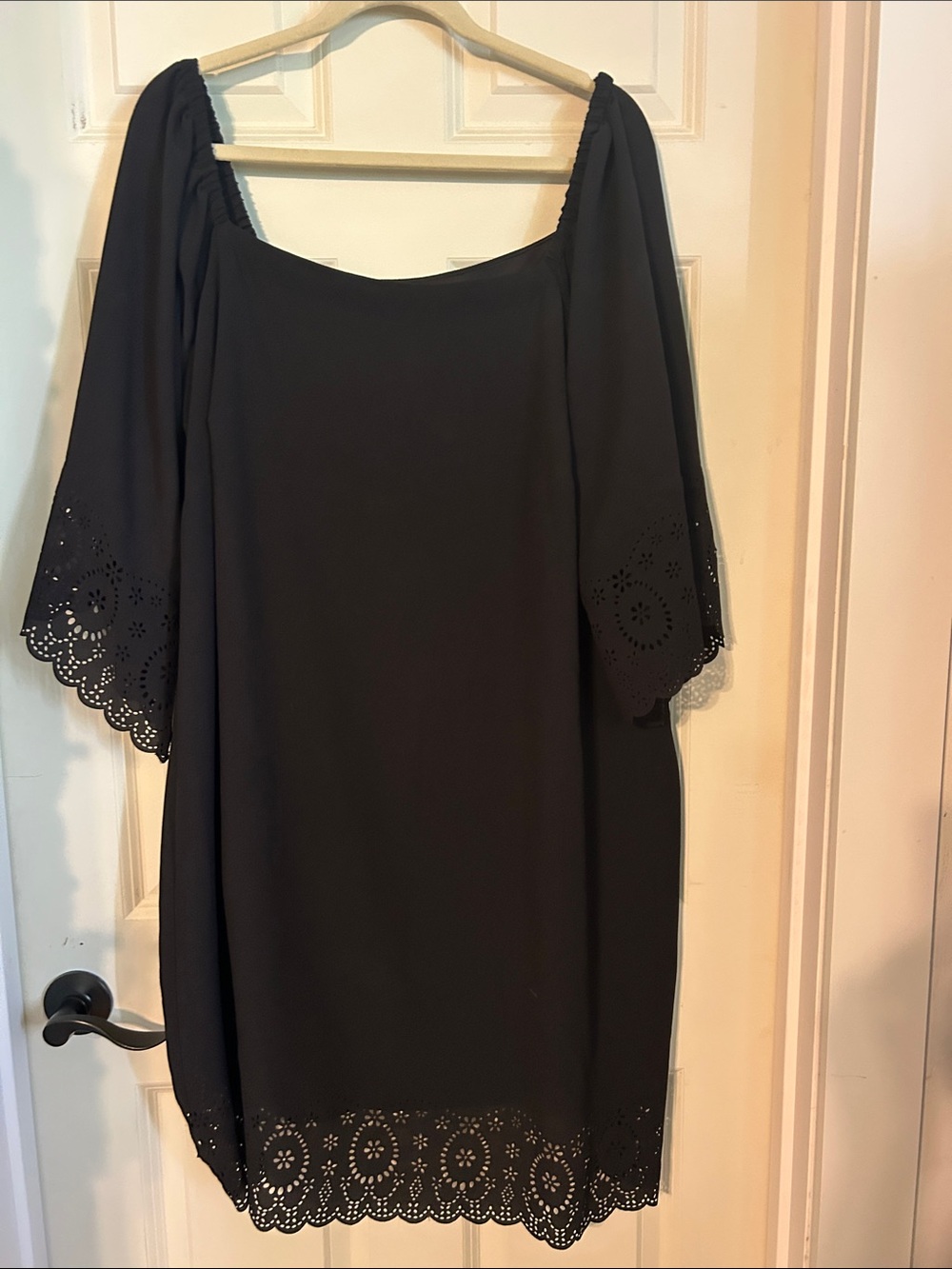 Signature by Robbie Bee Black Dress with V-Neck